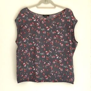 FOREVER21 Silk Floral Print Blouse